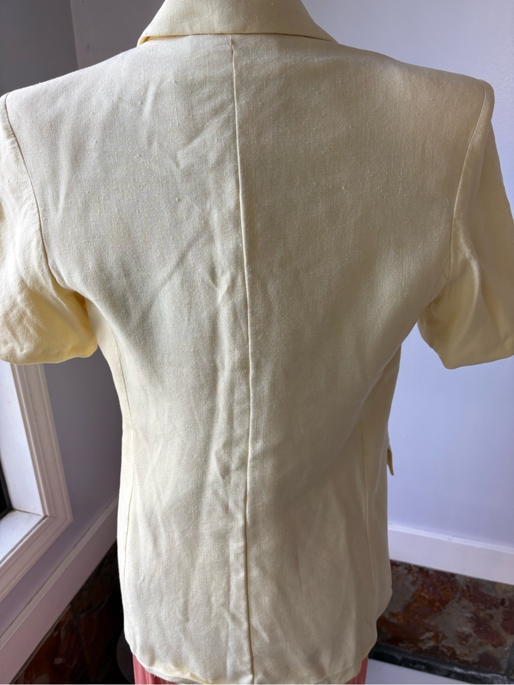 Jones New York Pale Yellow Short Sleeve Blazer - Picture 5 of 6